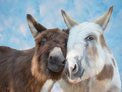 Blue Sky Buddies Art Print