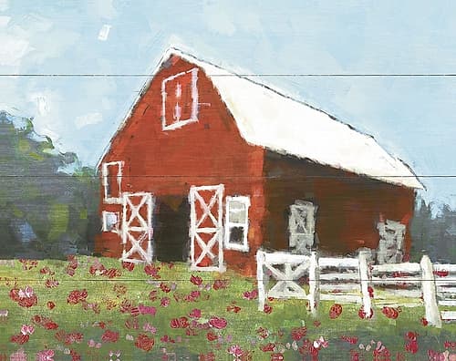Flower Field Barn Art Print
