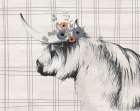 Highland Cow in Gray Art Print