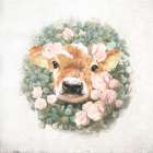 Floral Wreath Calf Art Print
