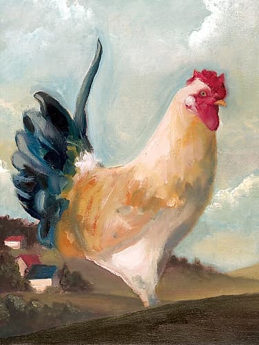 Hillside Rooster I Art Print
