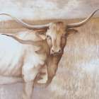 Sepia Longhorn Art Print
