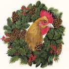 Christmas Rooster Art Print