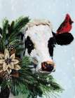 Christmas Cow and Cardinal Art Print