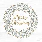 Modern Merry Christmas Wreath Art Print