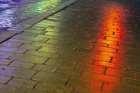 France, Paris, 75, 4Th Arrondissement, Ile St-Louis, Quai Dorleans, Reflections Of Pavement. Art Print