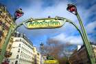 Paris, France. Hector Guimard Metro Entrance, Anvers Station, Boulevard Rochechouart Art Print
