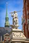 Europe, Latvia, Riga. St. Peters Lutheran Church, Foreground St. Michael Slaying The Dragon Art Print