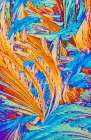 Vibrant Patterns Of Salicylic Acid Microcrystals In Blue And Orange Art Print