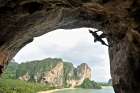 Rock Climbing On The Phra Nang Peninsula Of Southern Thailand Art Print