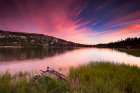 White Rock Lake At Sunset, Pacific Crest Near Truckee, California. Art Print