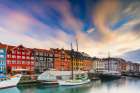 Nyhavn Canal At Sunrise, Copenhagen, Denmark Art Print