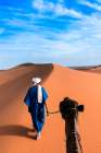 Berber Walking Through The Desert Art Print
