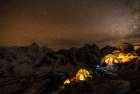 Tents Glowing Against The Night Sky Art Print