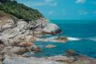 Rocky Shoreline At Haad Thong Reng, Than Sadet Koh Phangan, Thailand Art Print by Agita Captures