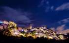Finestrat Village Night Panorama With Cloud Movement Art Print