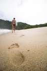Woman Walking On Beach, Brazil Art Print