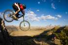 Male Mountain Biker Catching Air. Single Track Trail Art Print