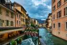 Annecy Old Town Canal At Sunset In France Art Print