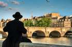 Paris France Pont Neuf Historic Stone Bridge Over Seine River Art Print