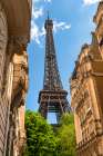 Paris France Eiffel Tower Seen Through Historic City Buildings Art Print
