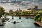 Paris France Pont Des Arts Bridge Over Seine River Art Print