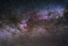 The Milky Way. Cygnus Nebula. Landscape With Milky Way Galaxy Art Print