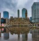 Nathan Phillips Square Pond Reflecting Old City Hall In Toronto Art Print