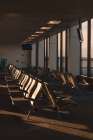 Sunlight Streams Through A Quiet Airport Terminal Art Print