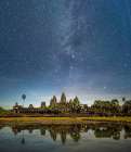 Stunning Night Sky Over Angkor Wat: Explore Majestic Beauty Of Cambodias Iconic #Nightphotography Art Print