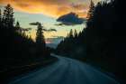Stunning Mountain Road At Sunset: Embrace The Beauty Of Natures Twilight Journey Art Print