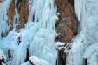 Conquer The Frozen Heights: Thrilling Ice Climbing Adventure On Majestic Icefalls Art Print