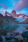 Stunning Sunrise Over Fitz Roy Mountain In Patagonia Art Print