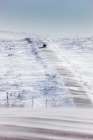 Blowing Snow Across James Dalton Highway Near Finger Mountain, Notoriously Winder Area Along Alaska. Art Print