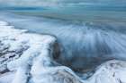 Waves Splash Along The Shore Of Barter Island On The Beaufort Sea At Freeze Up. Art Print