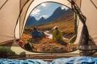 Camping With View From Tent At Arrigetch Creek Valley, Xanadu (Left) Arial And Caliban Alaska. Art Print