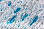 Aerial View Of Pools Of Aqua Water In The Bering Glacier Ice, Southcentral, Alaska. Art Print