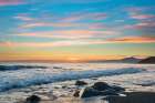 Waves At Sunset Along The Gulf Of Alaska And The Fairweather Range. Art Print
