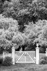 Black And White, Garden Gate, Delaware, USA Art Print
