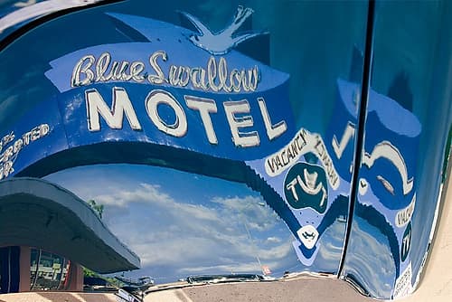 Tucumcari,New Mexico. Famous Blue Swallow Motel On Route 66. Property Released Art Print