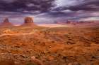 Arizona, Monument Valley. Landscape With Giant Stone Statues Rising From Desert. Navajo Nation Art Print