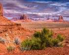 Arizona, Monument Valley. Landscape With Giant Stone Statues Rising From Desert. Navajo Nation Art Print