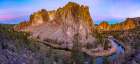 Sunrise On Phoenix Buttress Above Crooked River, Smith Rock State Park, Central Oregon, USA. Art Print