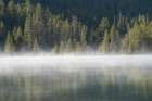 USA, Wyoming, Yellowstone National Park. Sunrise Fog On Lake In Spring. Art Print