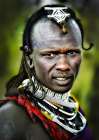 Maasai Mara Warrior. Tanzania. East Africa Ac Nora de Angelli  www.noraphotos.com Art Print