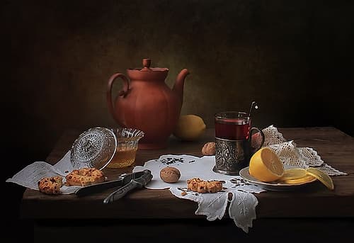 Tea with honey Food Print