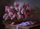 With a basket of lilacs Art Print