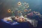 Still Life in yellow-blue tones Art Print
