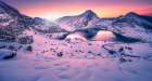Lake in the snow Art Print