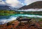 Bench By The Lake Art Print